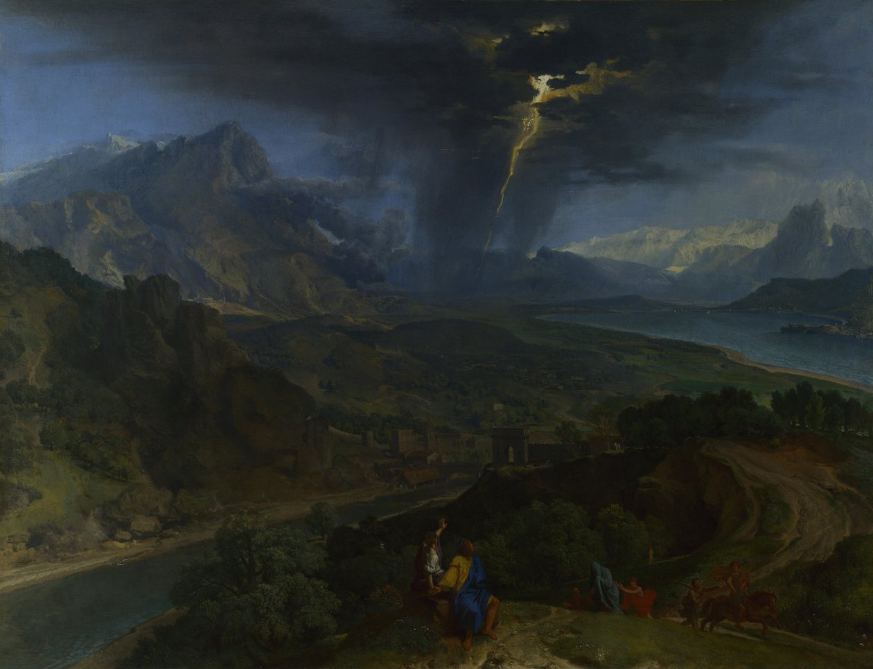 Krajobraz górski z piorunami, ok. 1675 autorstwa Jean François Millet the Elder