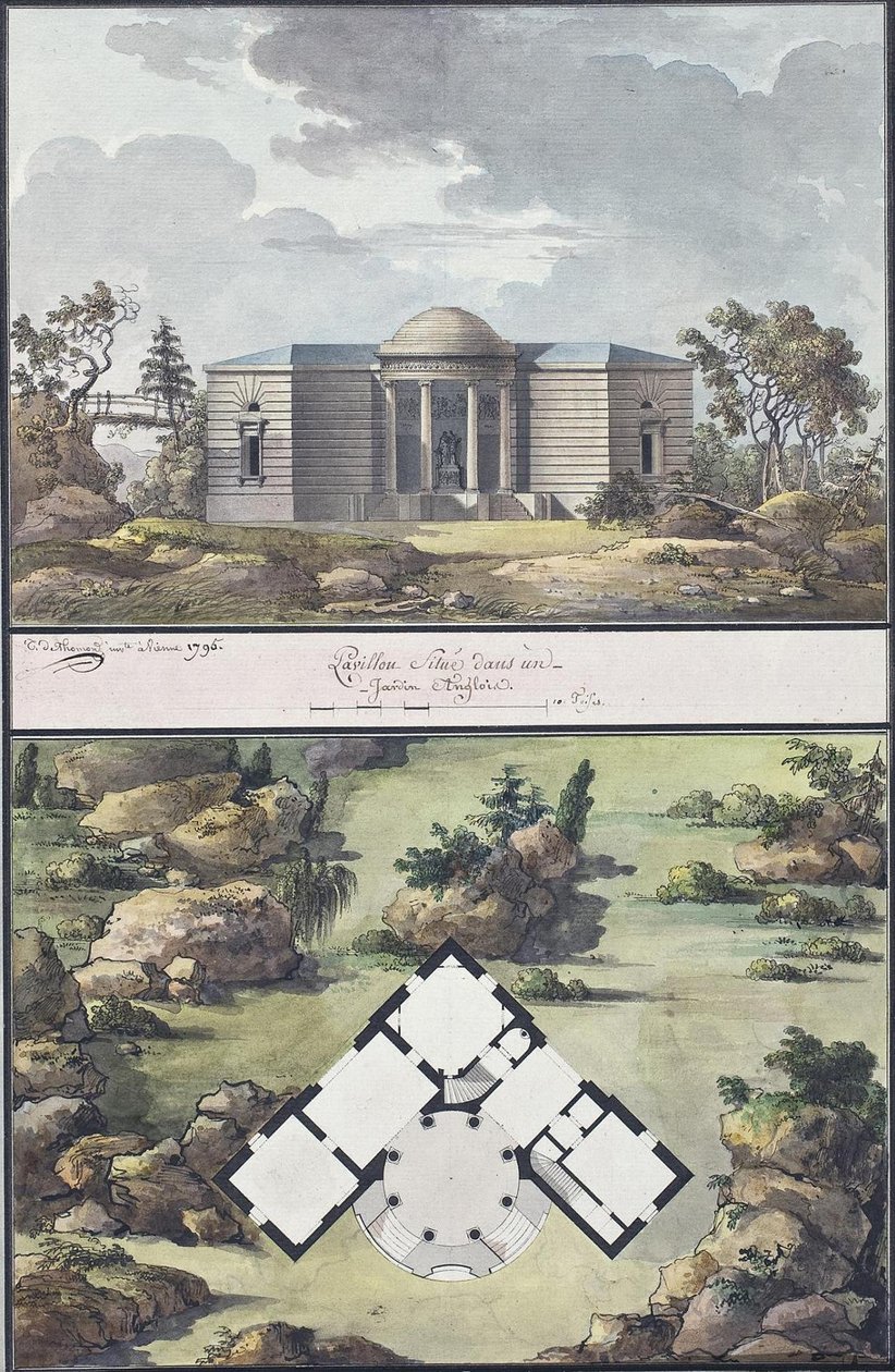 Pawilon w ogrodzie angielskim, 1795 autorstwa Jean François Thomas de Thomon