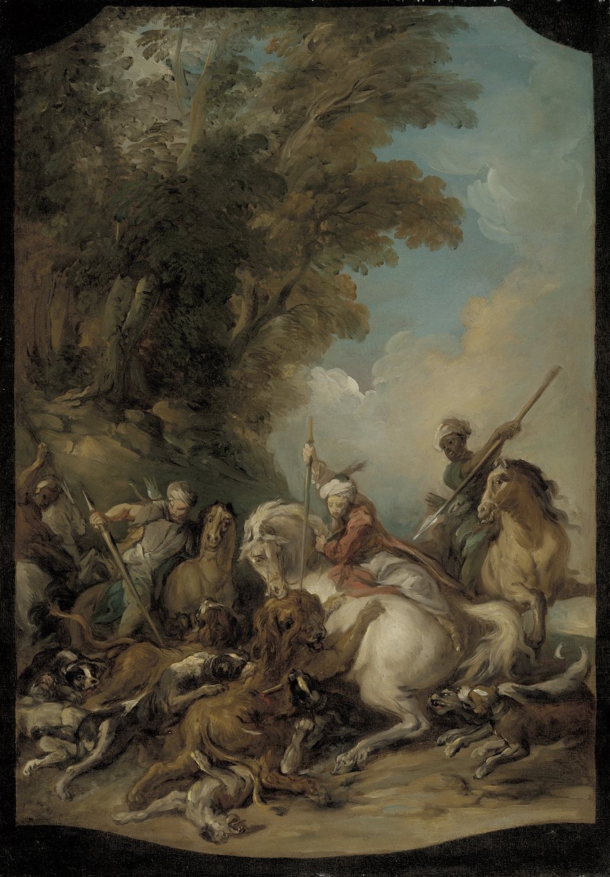 Polowanie na lwy, 1735 autorstwa Jean François de Troy