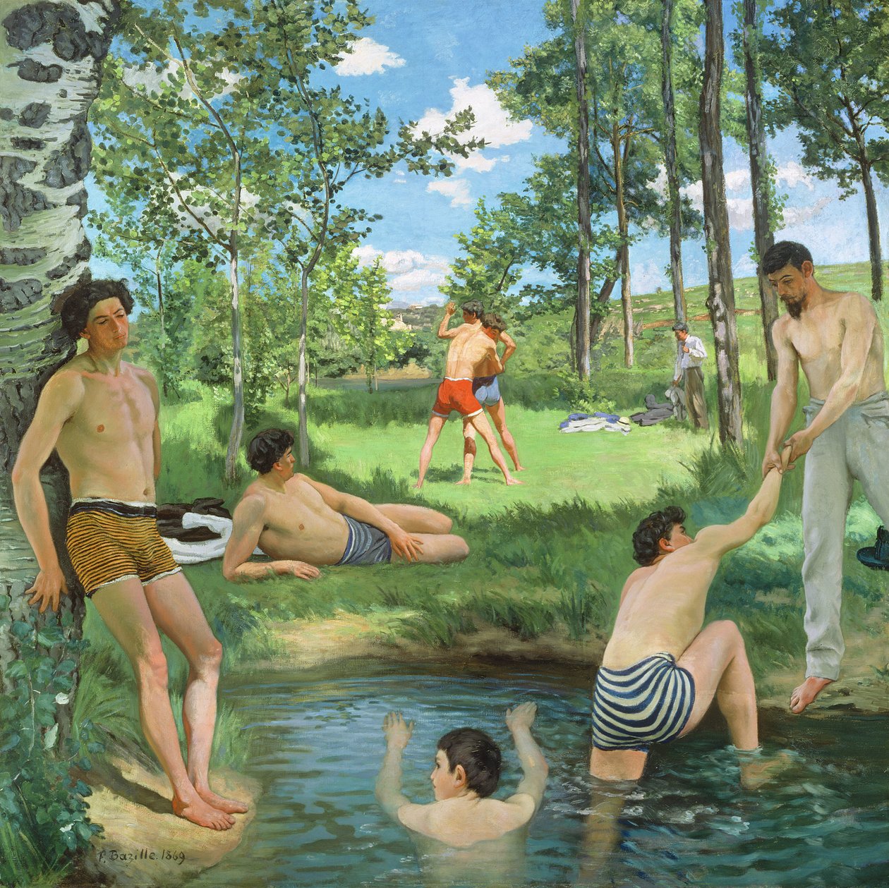 Scena letnia, 1869 autorstwa Jean Frederic Bazille