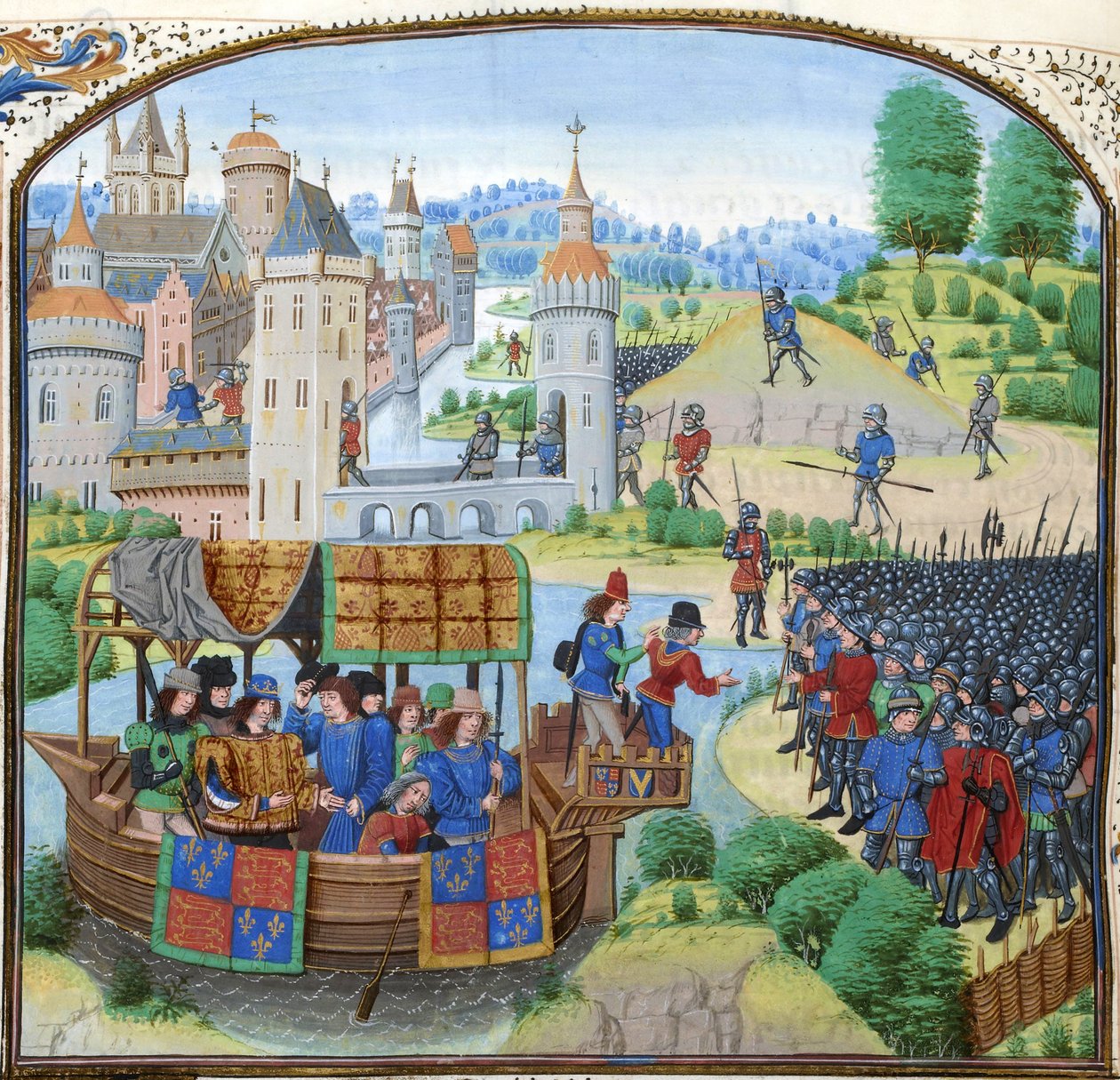 Jean Froissart, Kroniki, 154v, 12148 btv1b8438605hf336, zbiór autorstwa Jean Froissart