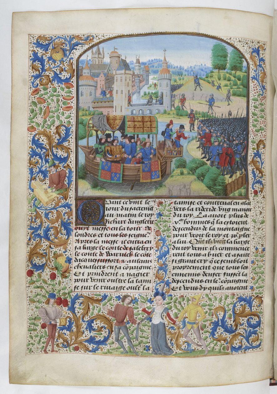 Jean Froissart, Kroniki, 154v, 12148 btv1b8438605hf336, oryginał autorstwa Jean Froissart