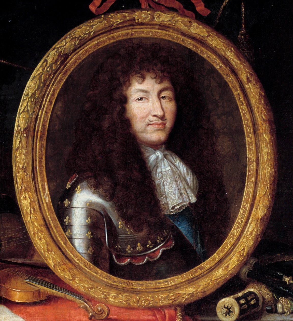 Portret Ludwika XIV króla Francji (1638-1715) Detal. Obraz Jeana Garniera (1632-1705) XVII wiek. Wymiary 1,74 x 2,23 m² autorstwa Jean Garnier