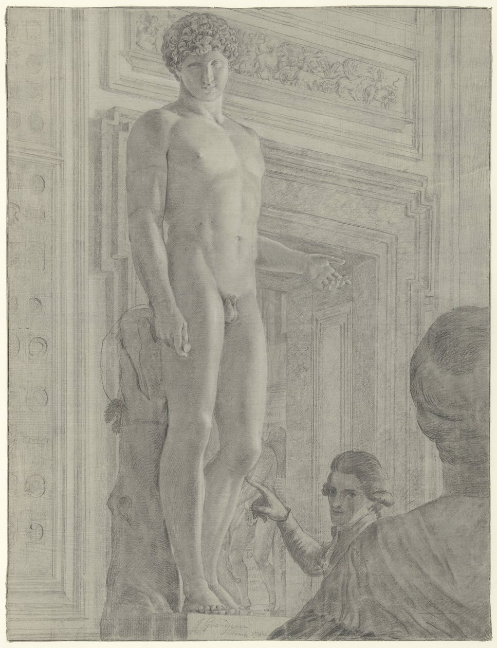 Statua Antinousa Albanii w Muzeum Kapitolińskim w Rzymie autorstwa Jean Grandjean