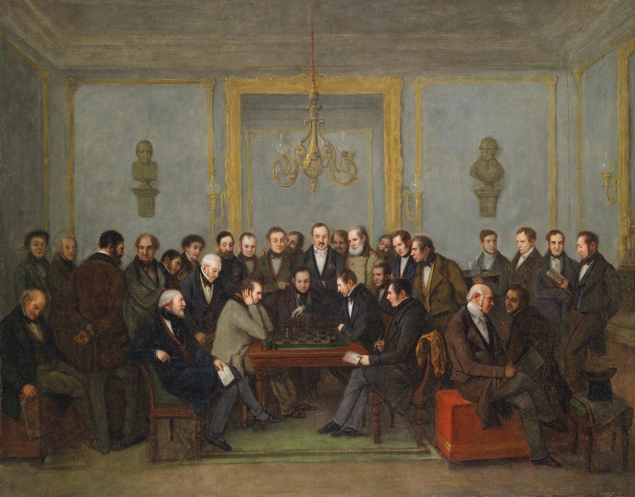 Epicki mecz szachowy między Pierre Saint Amant i Howardem Stauntonem w 1843 r autorstwa Jean Henri Marlet
