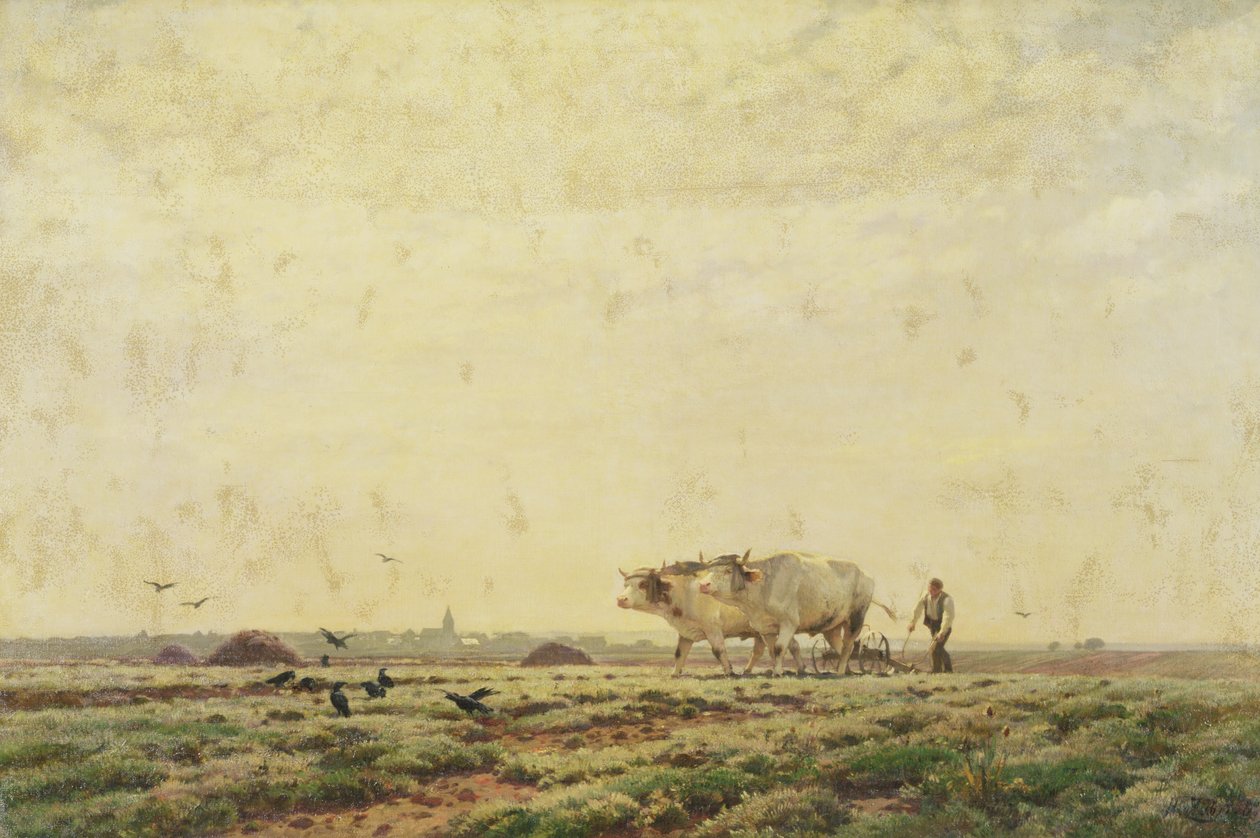 Pierwsze bruzdy, Górna Alzacja lub Robotnik, 1883 autorstwa Jean Henri Zuber