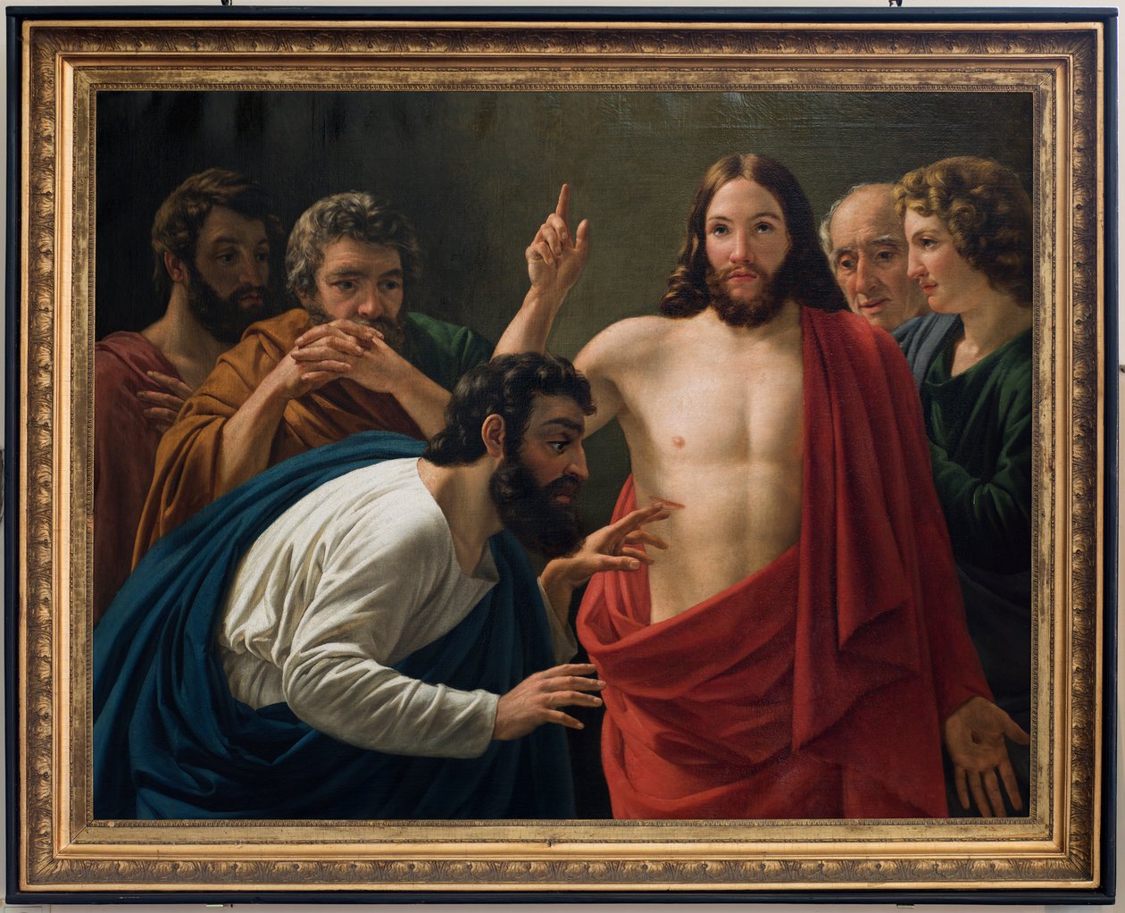 Kościół parafialny (Nederbrakel, Kościół parafialny Sint-Pieter-in-de-Banden). Wnętrze. Malarstwo. Tomasz Apostoł. Jean-Henri DeCoene. autorstwa Jean Henri de Coene