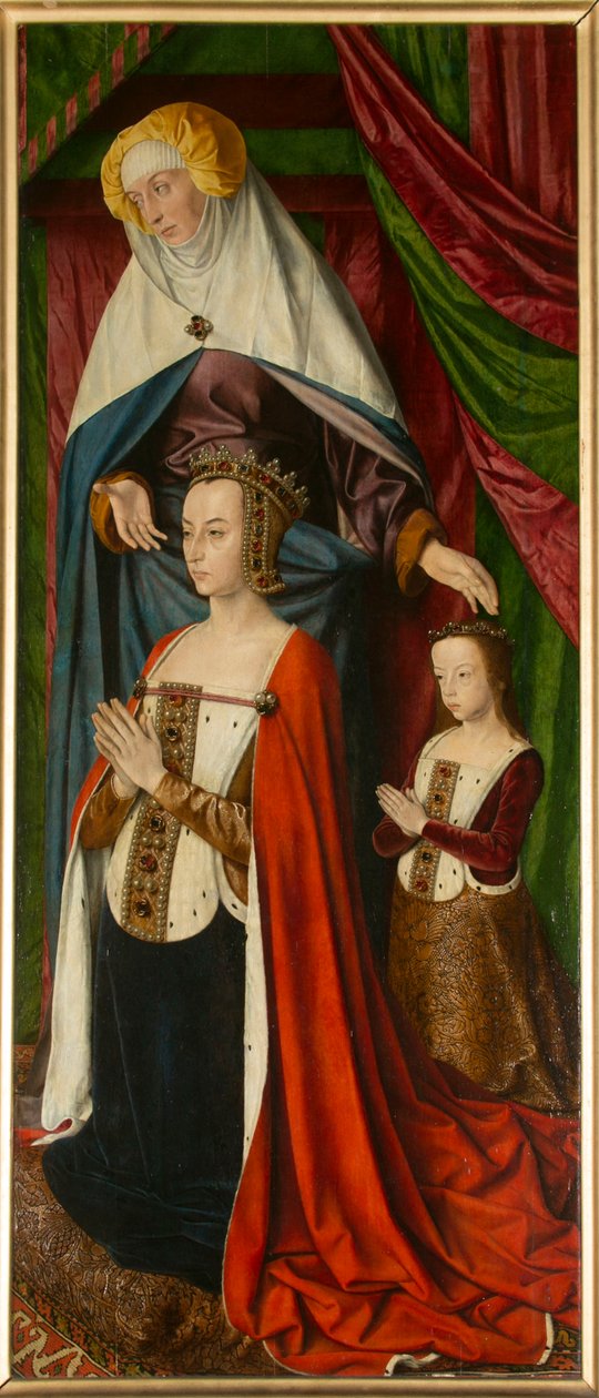 Anne de Beaujeu i jej córka Suzanne, z Sainte Anne, szczegół. Tryptyk mistrza z Moulins autorstwa Jean Hey