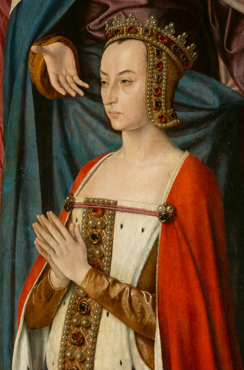 Księżna Anna de Beaujeu, detal. Tryptyk mistrza z Moulins autorstwa Jean Hey
