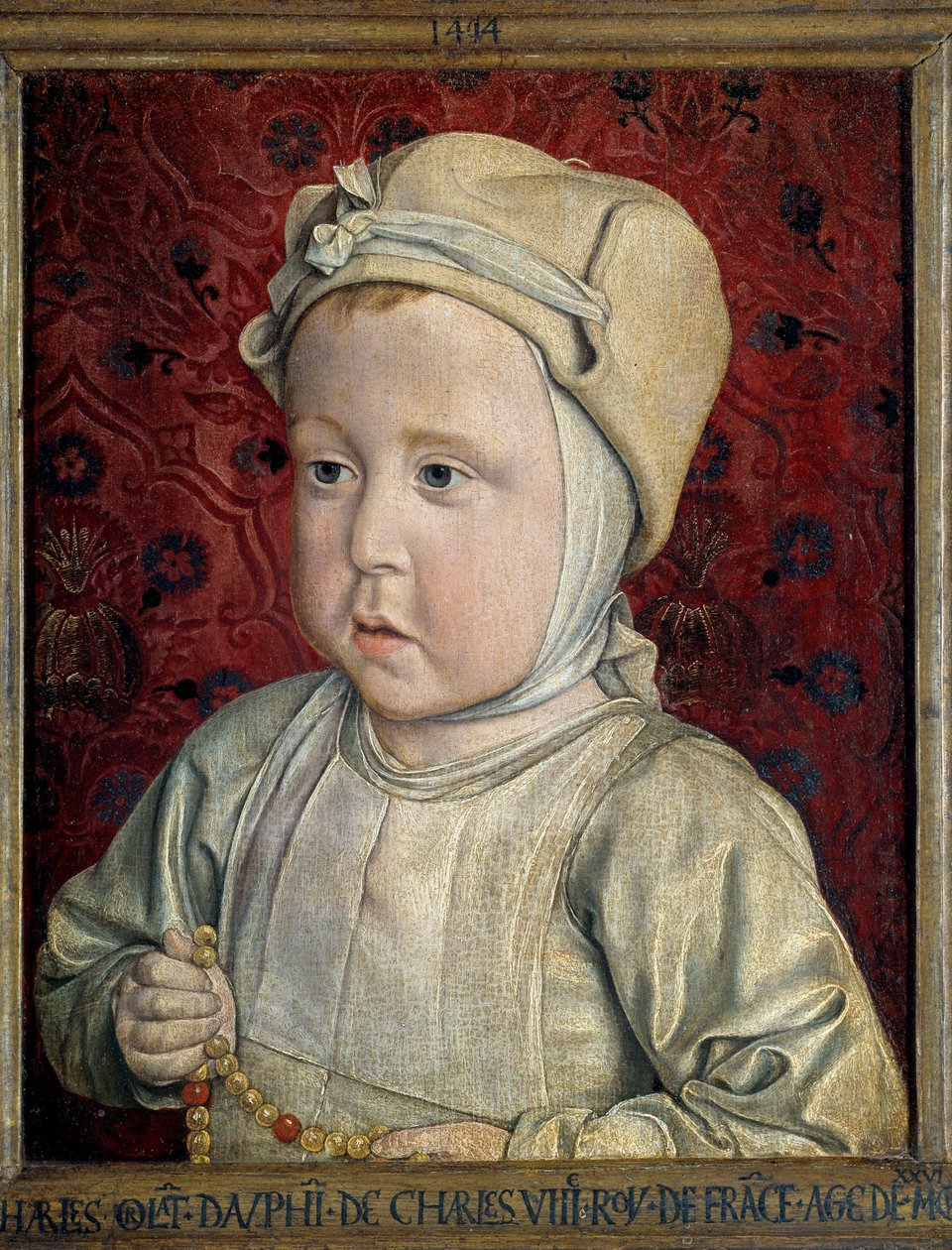 Portret delfina Charles Orlant (1492-1495) syn Karola VIII (1470-1498) i Anny Bretanii Obraz Jeana Heya (1450-1505) zwanego mistrzem z Moulins 1494. Nd. 0,28x0,23 m Paryż. Musee du Louvre - Portret delfina Charlesa Orlanta (14 autorstwa Jean Hey