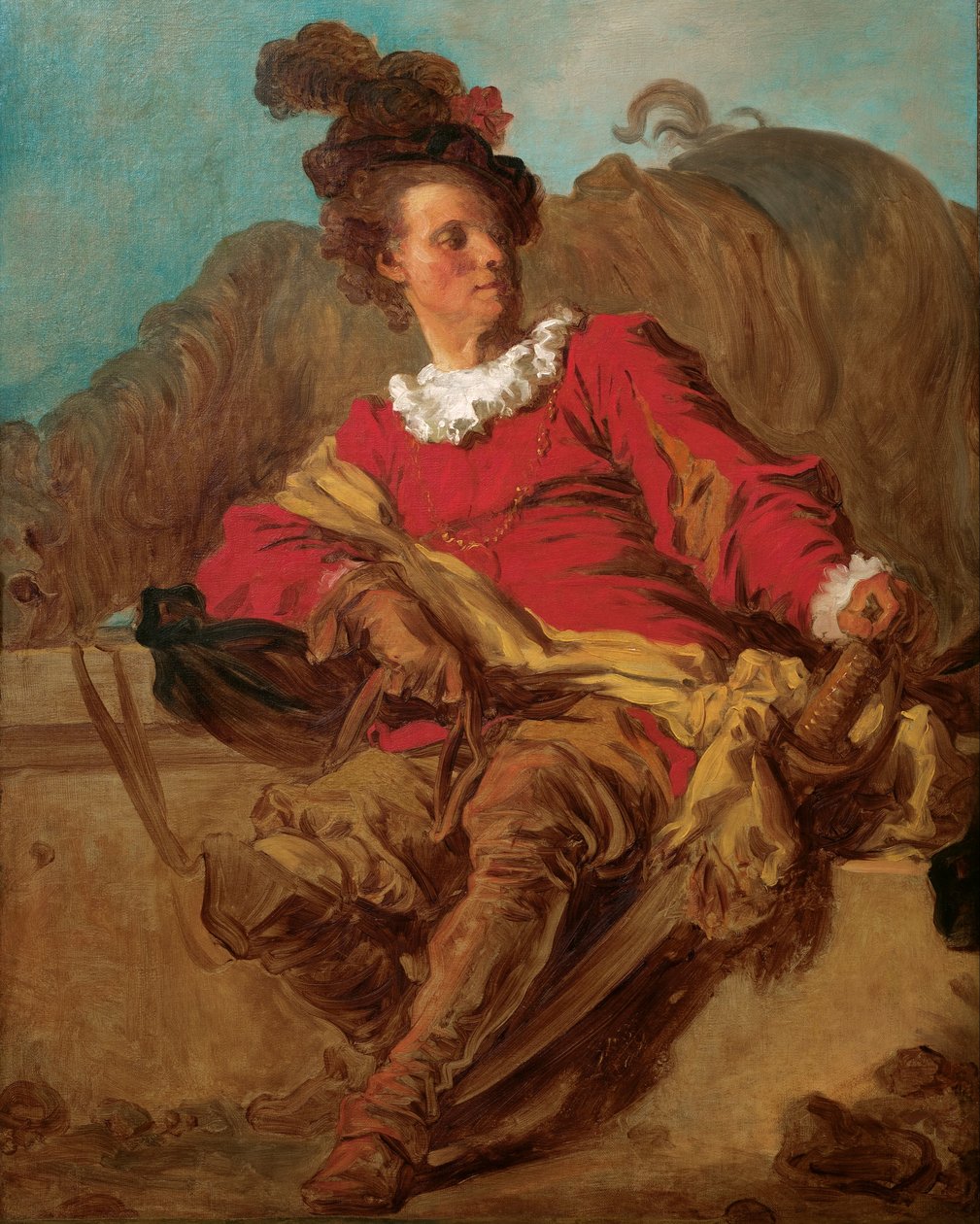 Jean-Claude Richard, opat Saint-Non, ubrany jak Espagnole autorstwa Jean Honore Fragonard