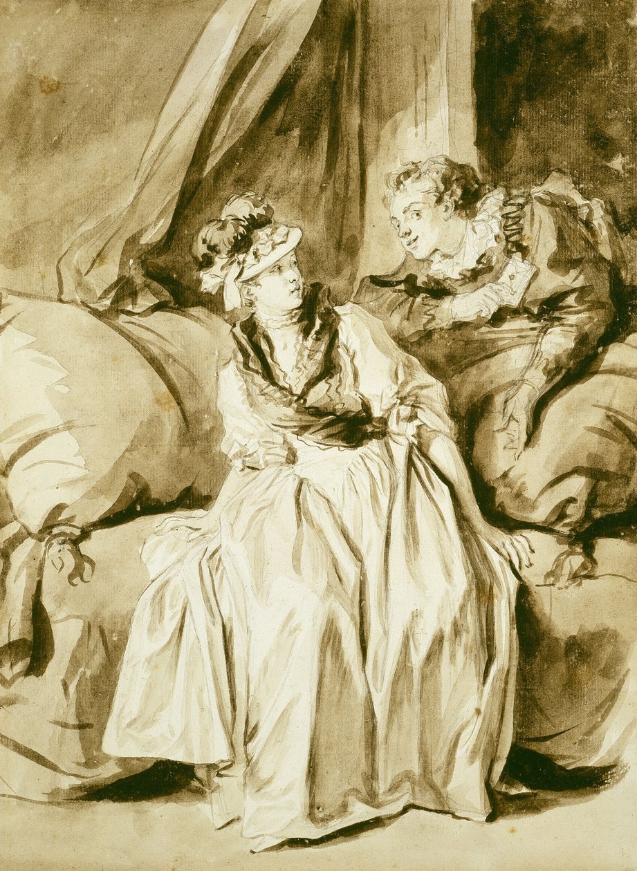 List lub rozmowa po hiszpańsku autorstwa Jean Honore Fragonard