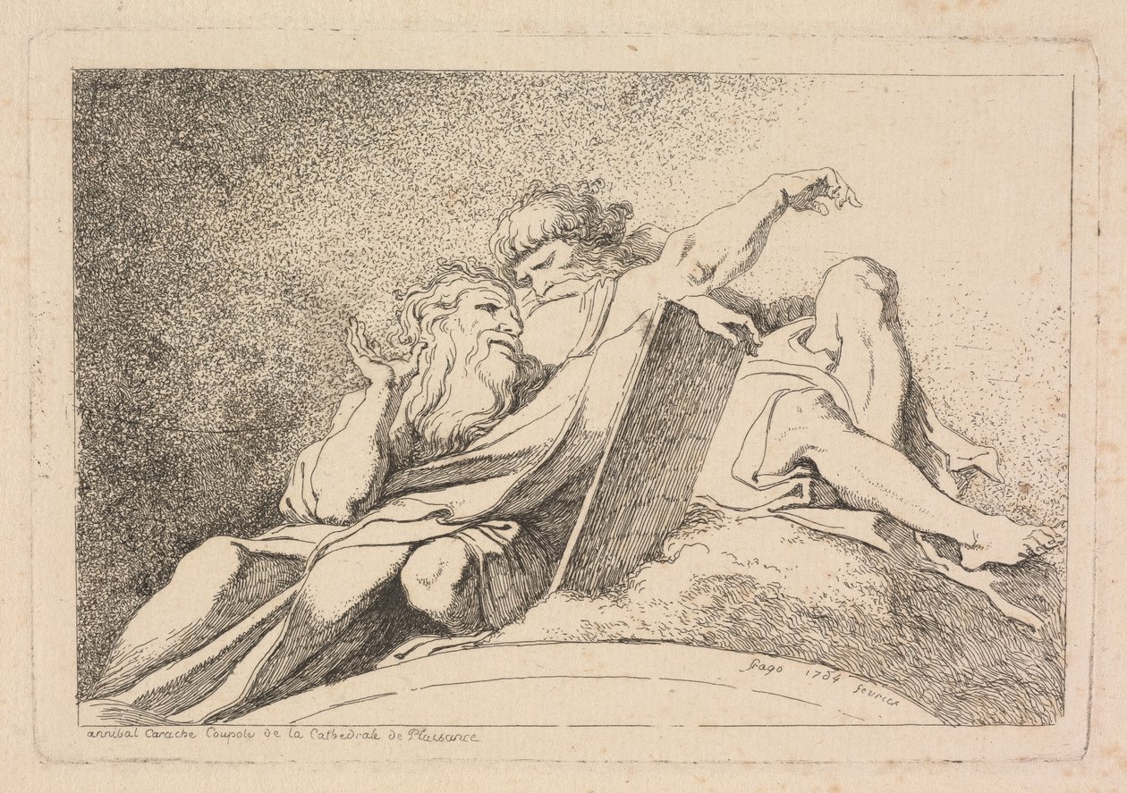 Dwaj prorocy autorstwa Jean Honoré Fragonard after Annibale Carracci
