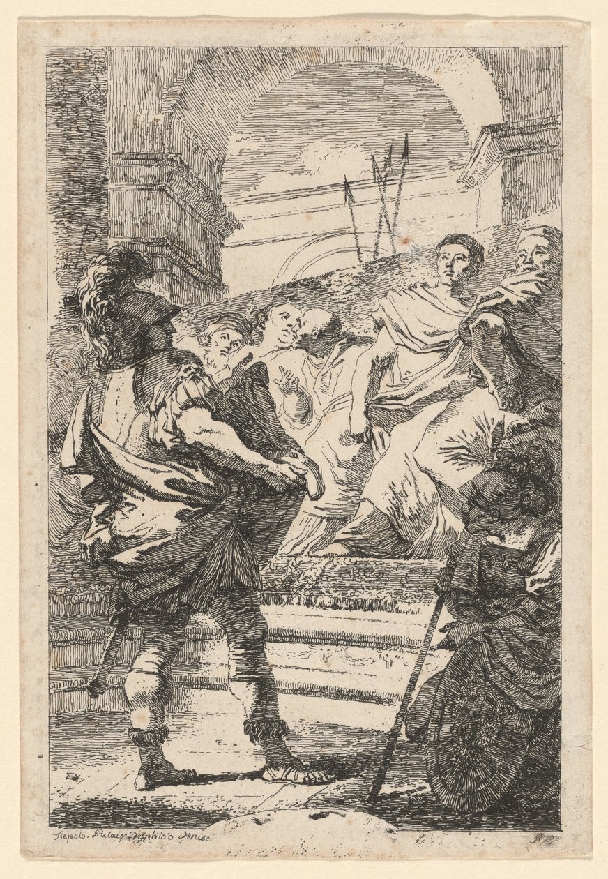 Mucius Scaevola autorstwa Jean Honoré Fragonard after Giovanni Battista Tiepolo