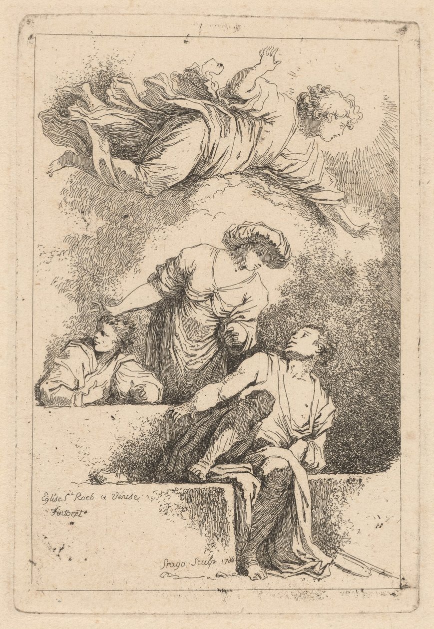 Uczniowie przy grobie autorstwa Jean Honoré Fragonard after Jacopo Tintoretto