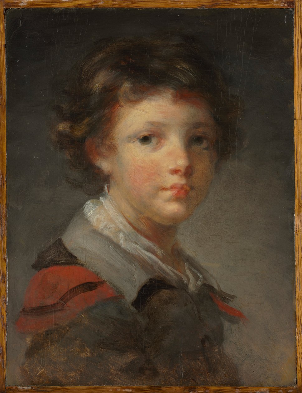 Chłopiec w płaszczu z czerwoną podszewką, lata 80. XVIII wieku. autorstwa Jean Honore Fragonard