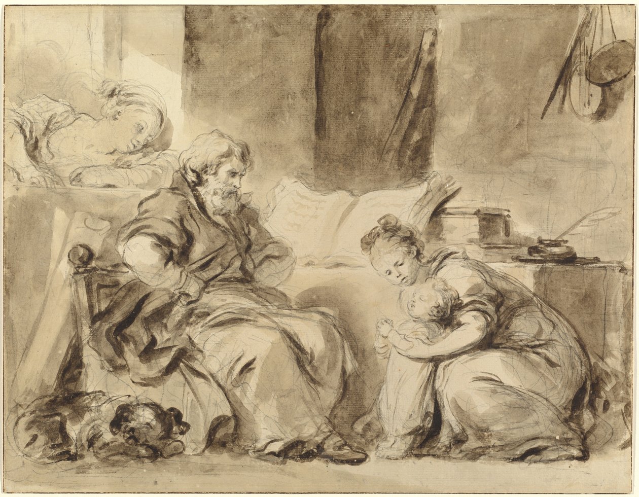 Modlitwa za dziadka autorstwa Jean Honore Fragonard