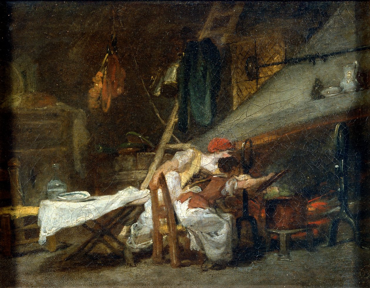 Przy Piecu, XVIII lub początek XIX wieku autorstwa Jean Honore Fragonard