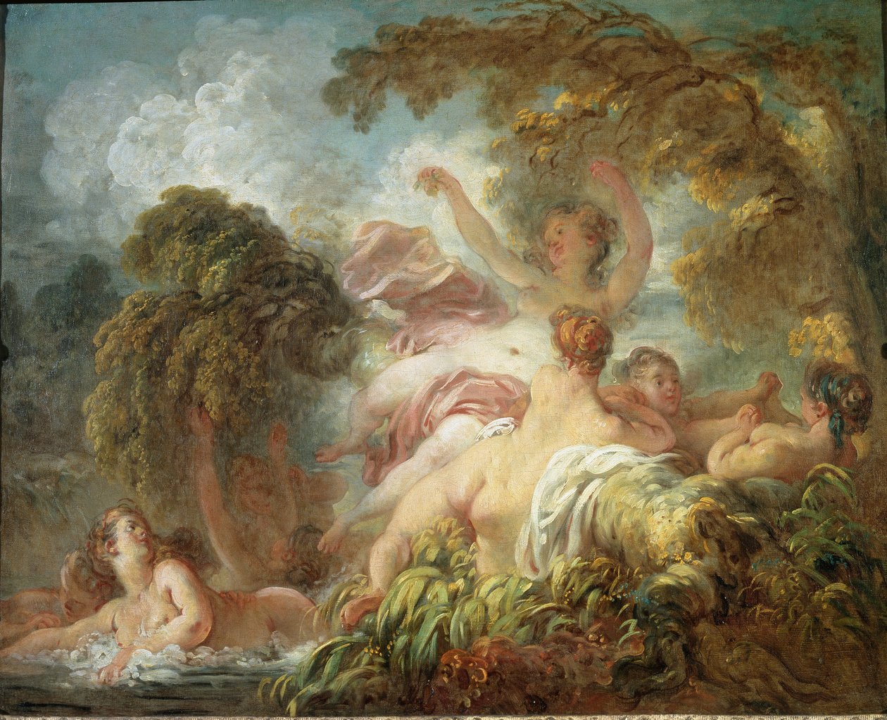 Kąpiący się - olej na płótnie autorstwa Jean Honore Fragonard
