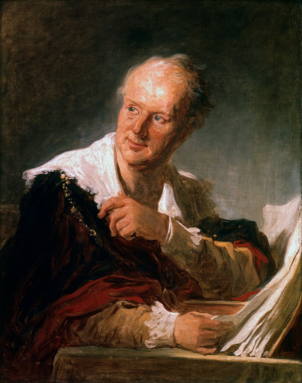 Denis Diderot, XVIII-wieczny francuski literat i encyklopedysta, c1755-1784 autorstwa Jean Honore Fragonard