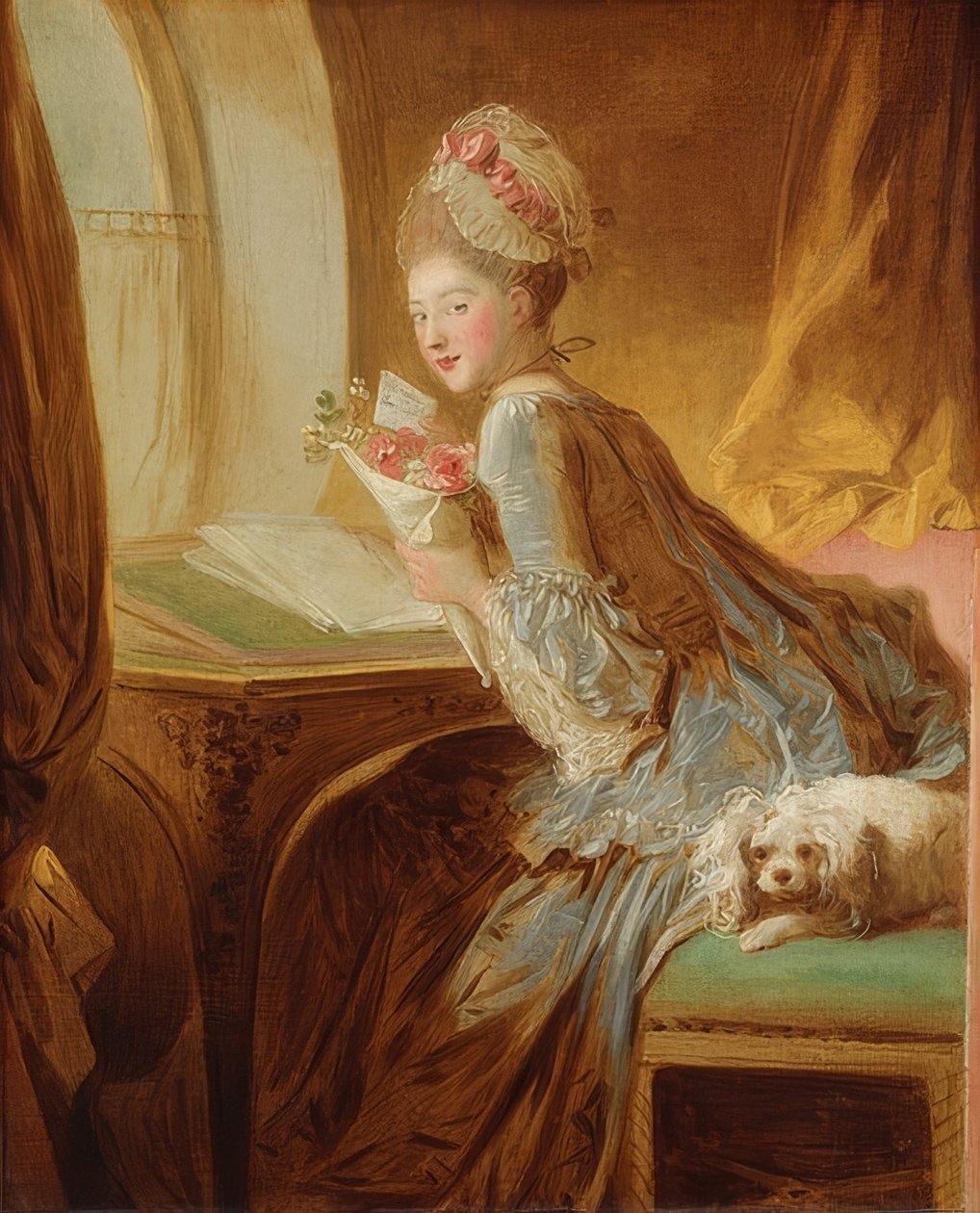 List miłosny. Wczesne lata siedemdziesiąte XVII wieku autorstwa Jean Honore Fragonard