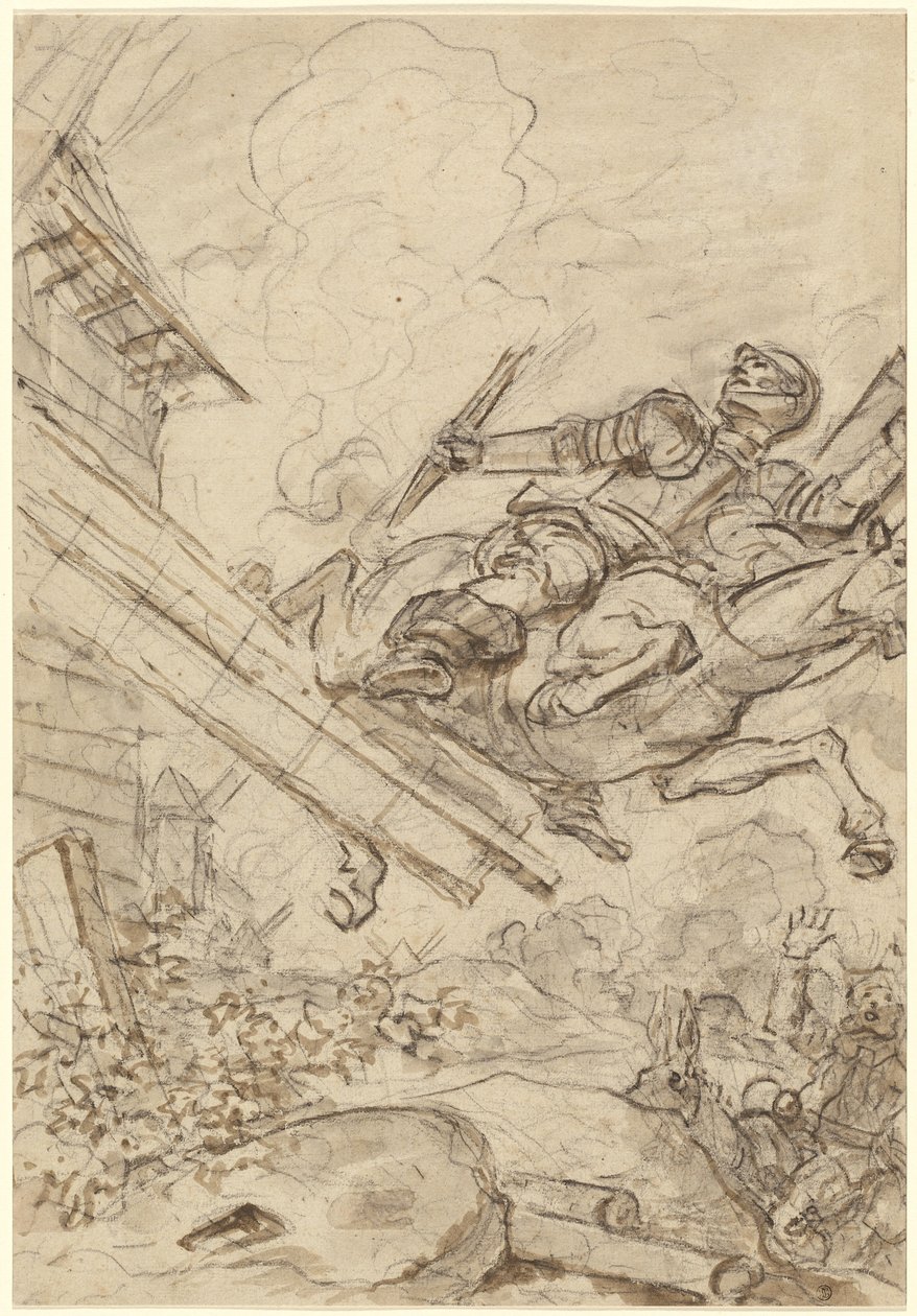 Don Kichot atakuje wiatrak autorstwa Jean Honore Fragonard