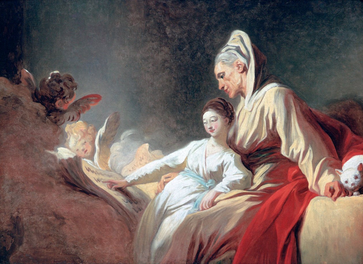 Edukacja Dziewicy, c1773 autorstwa Jean Honore Fragonard
