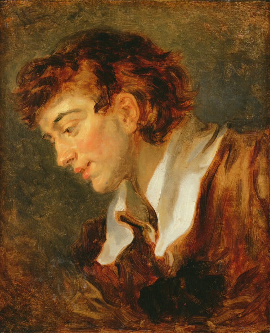 Głowa młodego mężczyzny autorstwa Jean Honore Fragonard