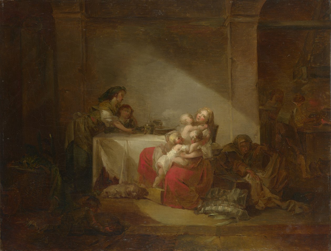 Scena wewnętrzna. Szczęśliwa Matka, druga połowa XVIII wieku. autorstwa Jean Honore Fragonard