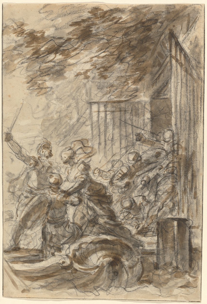 Izabela opuszcza swój dom, by śledzić Odorico i jego ludzi autorstwa Jean Honore Fragonard