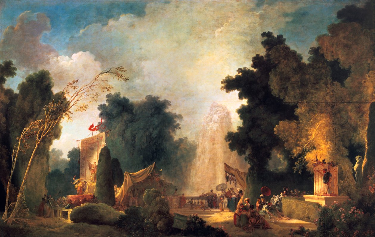 La fete a St Cloud Uroczystość w St Cloud, c1775-1780 autorstwa Jean Honore Fragonard