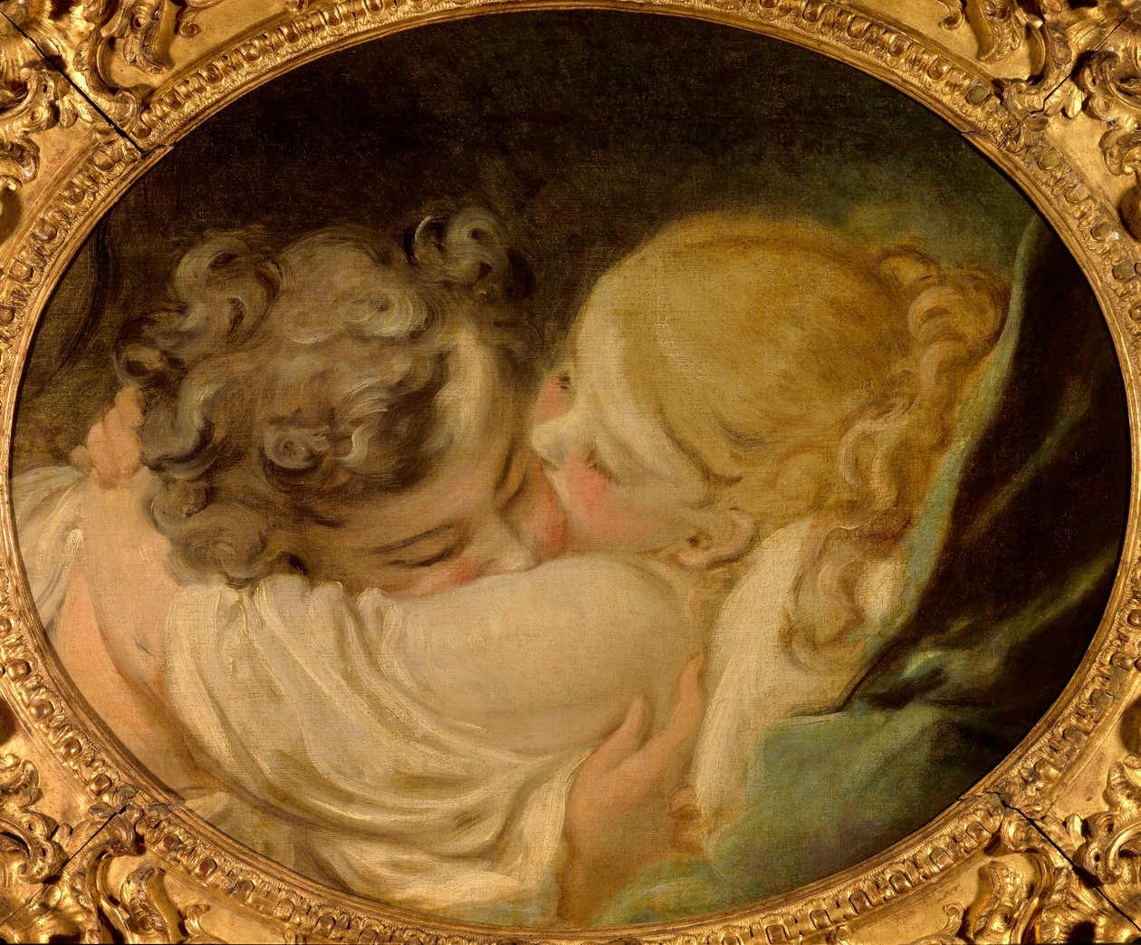 Le baiser Obraz Jeana Honore Fragonarda (1732-1806) XVIII wiek Kolekcja prywatna autorstwa Jean Honore Fragonard