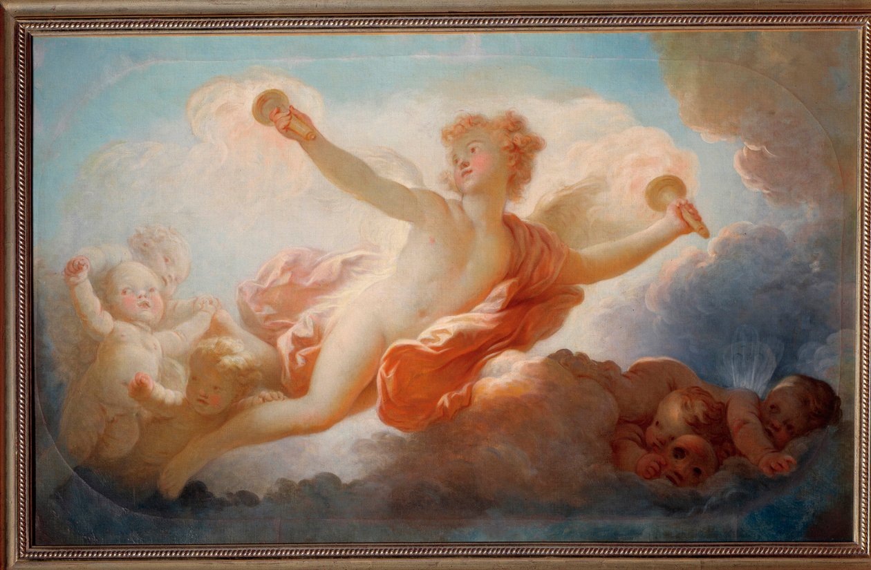 Miłość całuje wszechświat Obraz Jeana Honore Fragonarda (1732-1806). Tulon z XVIII wieku, Musee des Beaux Arts autorstwa Jean Honore Fragonard