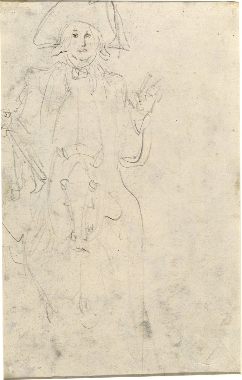 Człowiek na koniu [verso] autorstwa Jean Honore Fragonard