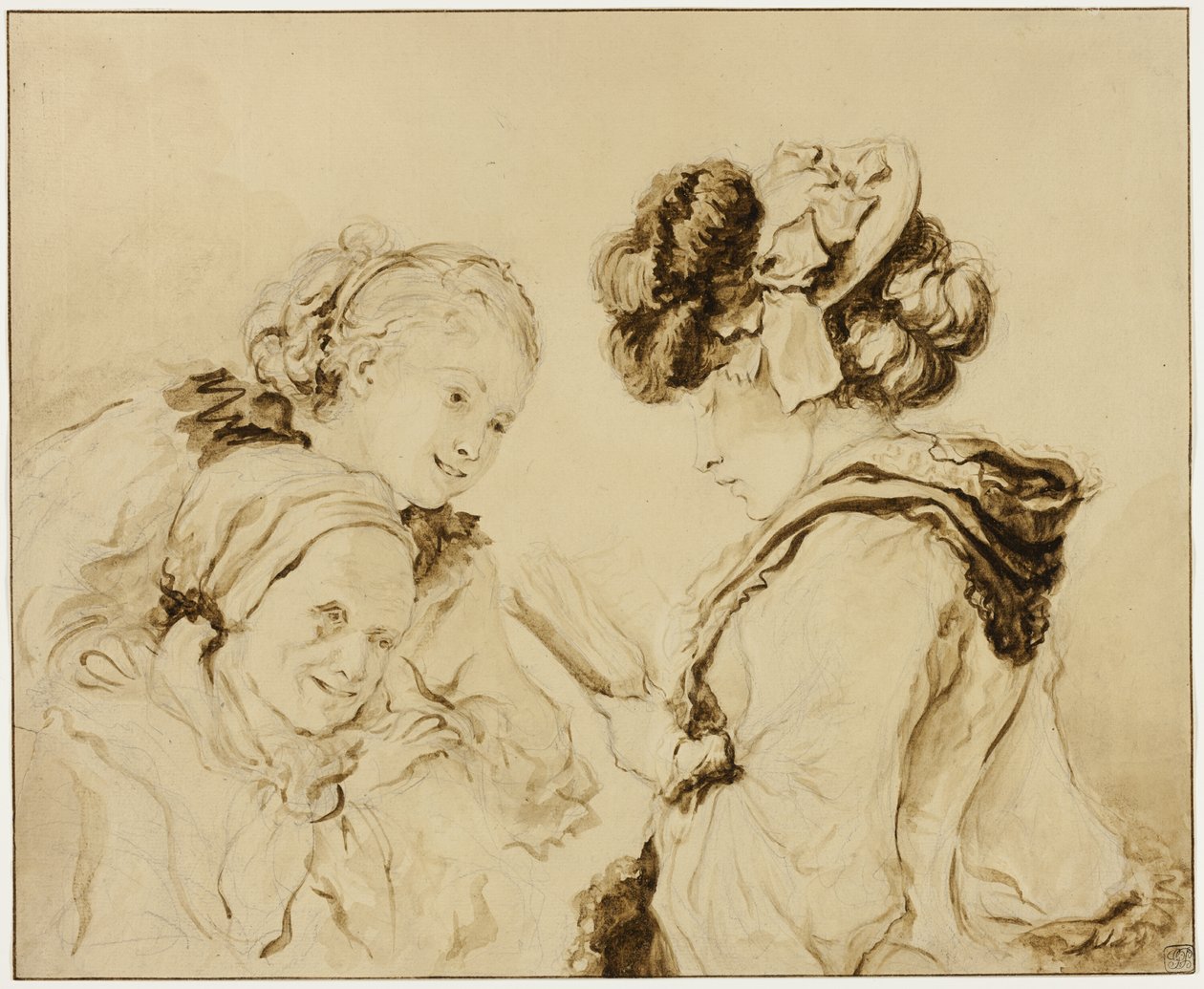 Margaruerite Gerard czytająca matce i Rosalie Fragonard autorstwa Jean Honore Fragonard