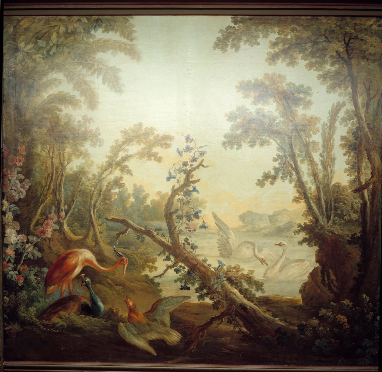 Znak salon Marteau: łabędź krajobraz. Jean Baptiste Huet (1745-1811) i Jean Honore Fragonard (1732-1806) autorstwa Jean Honore Fragonard