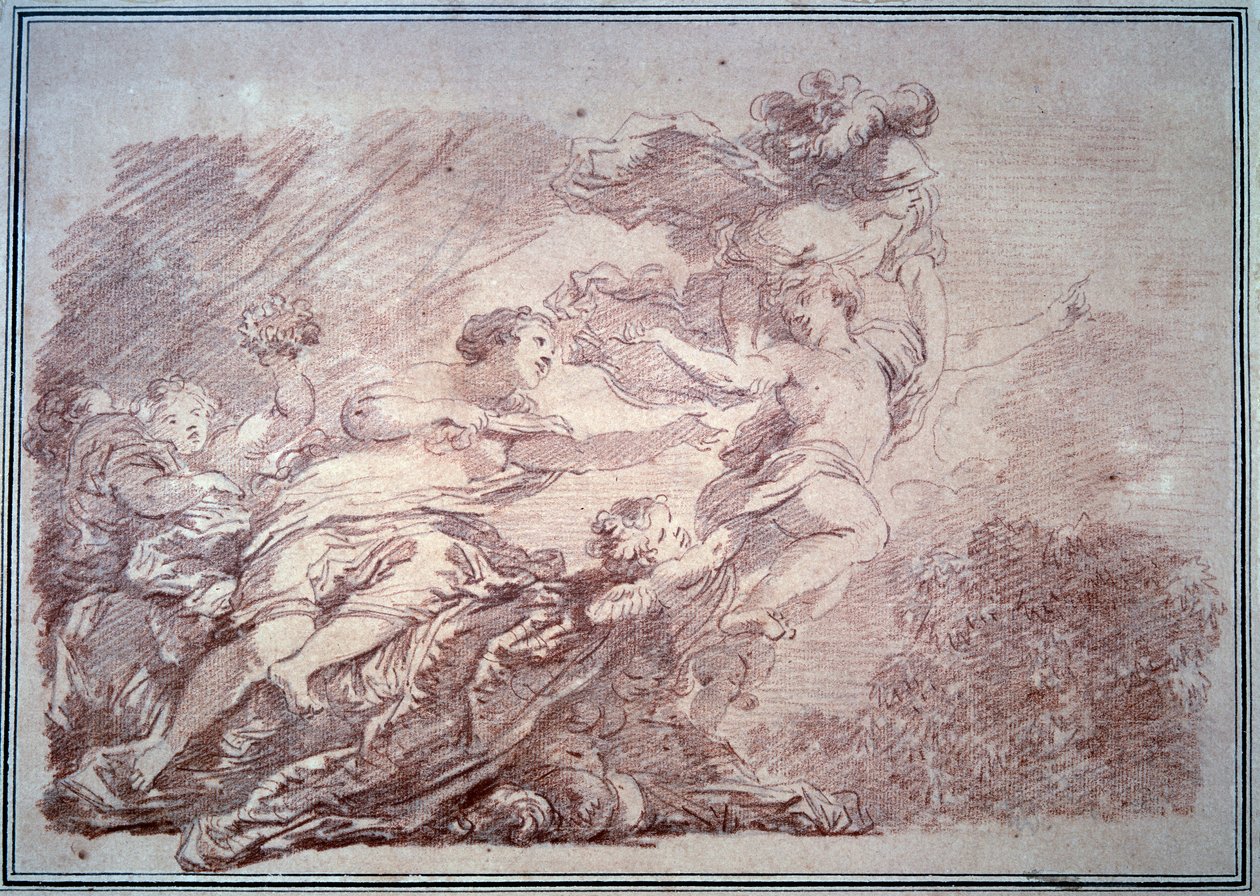 Minerve wyrywa młodego księcia z volupte Sanguine Jeana Honore Fragonarda (1732-1806) 1774 Besancon, Muzeum Sztuk Pięknych autorstwa Jean Honore Fragonard