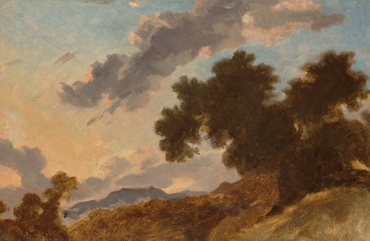 Górski krajobraz o zachodzie słońca autorstwa Jean Honore Fragonard