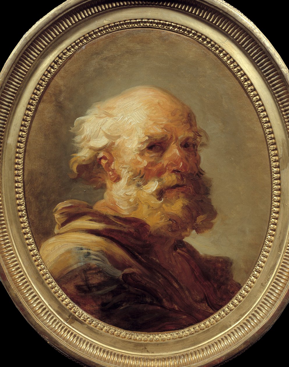 Głowa starego człowieka. Obraz Jeana Honore Fragonarda (1732-1806), ca. 1766-1769. Amiens, Muzeum Pikardii autorstwa Jean Honore Fragonard