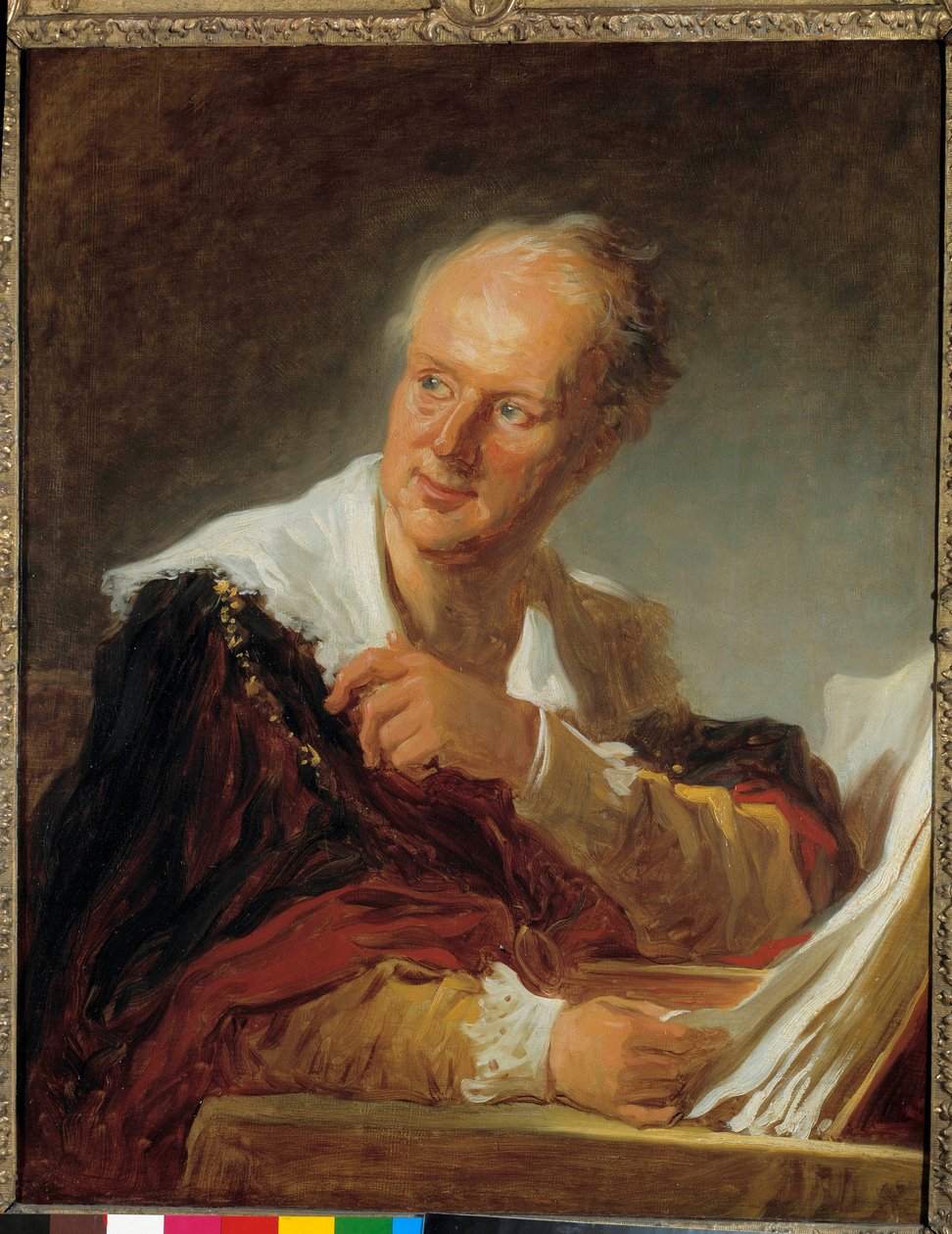 Portret Denisa Diderota (1713-1784) Pisarz Obraz Jeana Honore Fragonarda (1732-1806) XVIII-wieczne Słońce. 0,81 x 0,65 m² autorstwa Jean Honore Fragonard