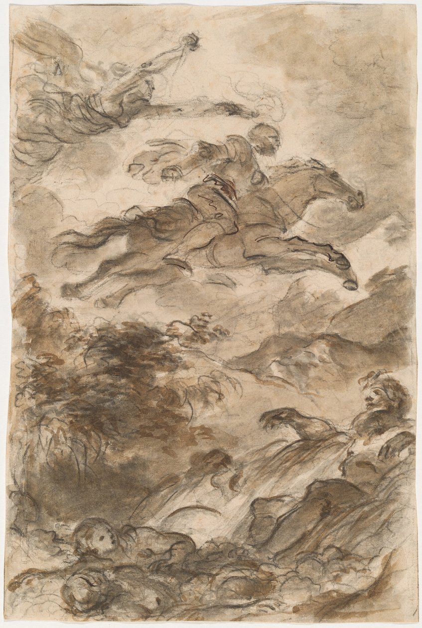 Rinaldo, Astride Baiardo, odlatuje w pogoni za Angeliką autorstwa Jean Honore Fragonard