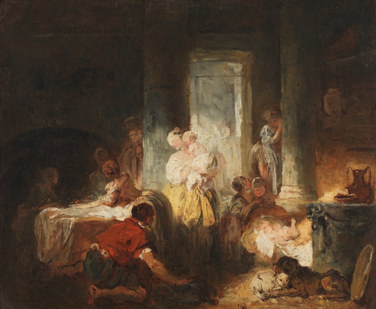 Wnętrze rzymskie, ok. 1760 (olej na płótnie) autorstwa Jean Honore Fragonard