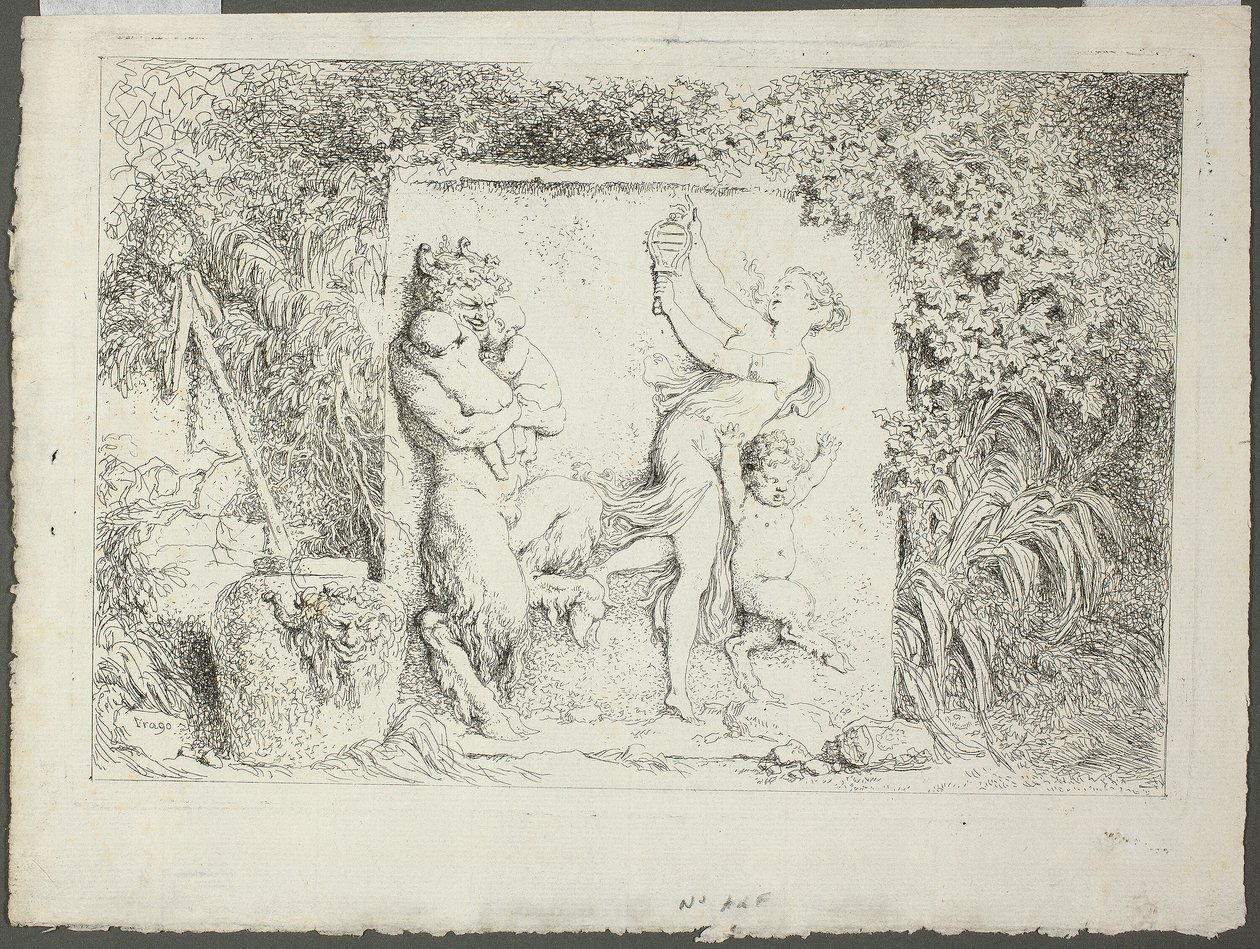 Rodzina Satyrów, z Bachanaliów lub Zabaw Satyrów autorstwa Jean Honore Fragonard