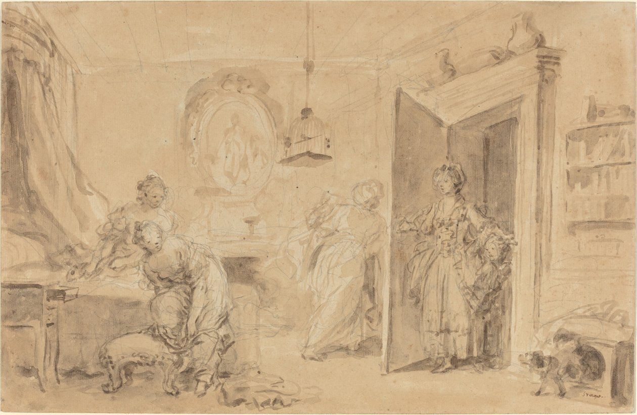 Sypialnia autorstwa Jean Honore Fragonard