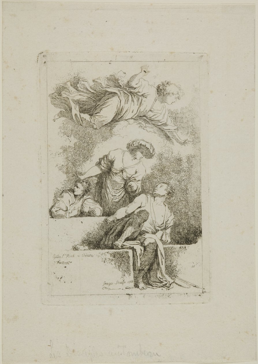 Uczniowie przy grobie autorstwa Jean Honore Fragonard