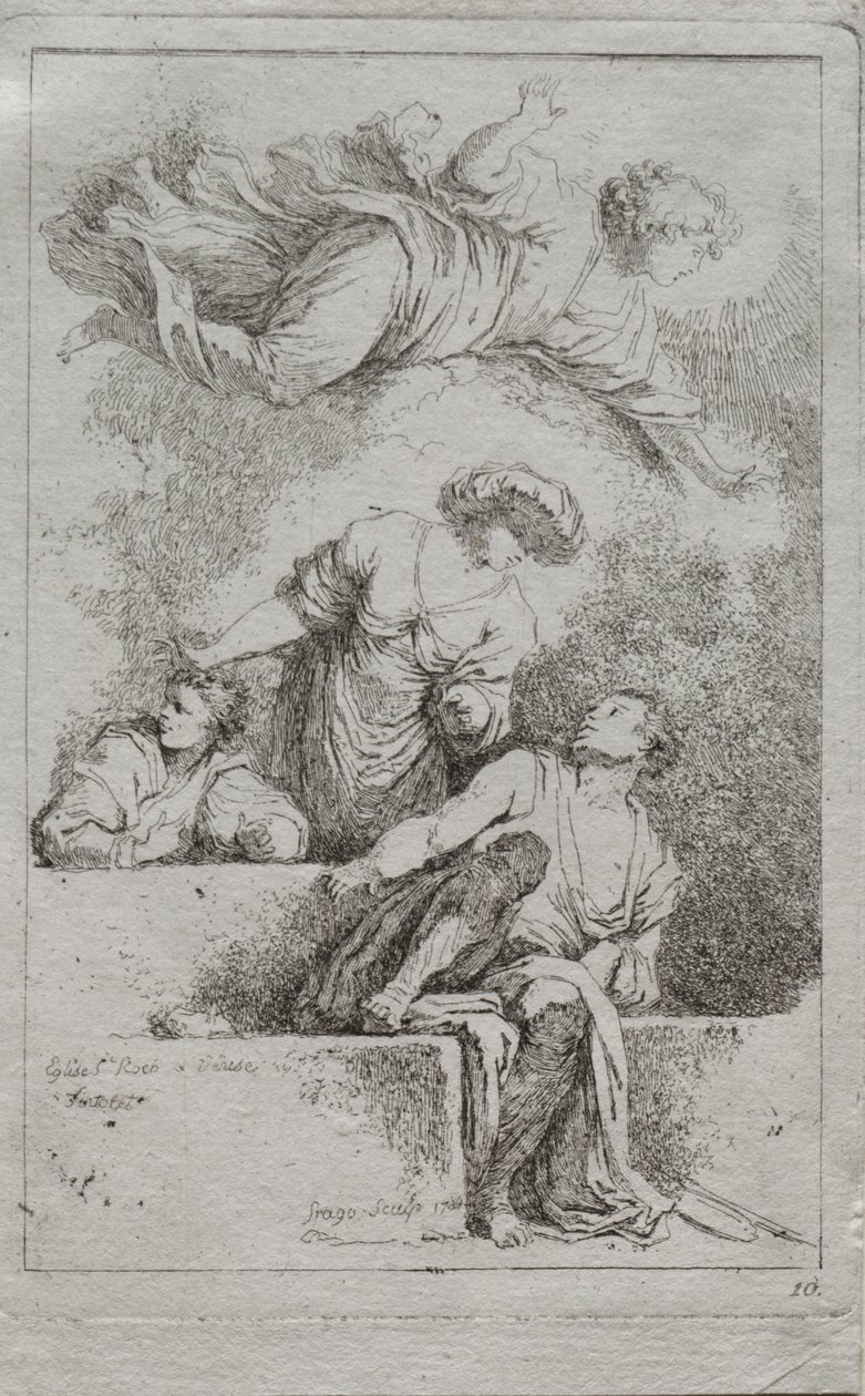 Uczniowie przy grobie autorstwa Jean Honore Fragonard