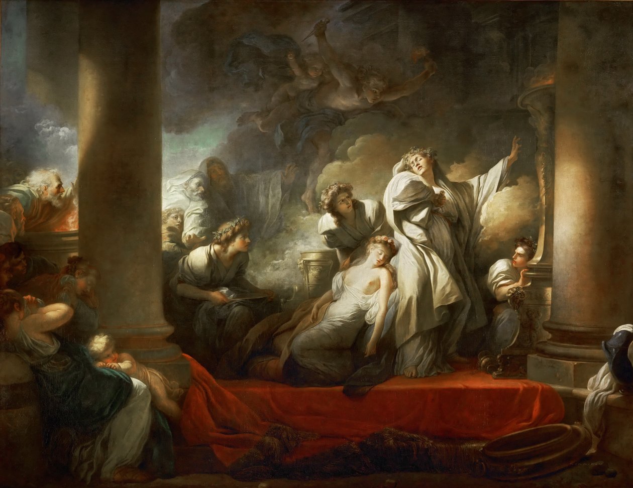 Arcykapłan Coresus poświęca się, by ocalić Callirhoe autorstwa Jean Honore Fragonard