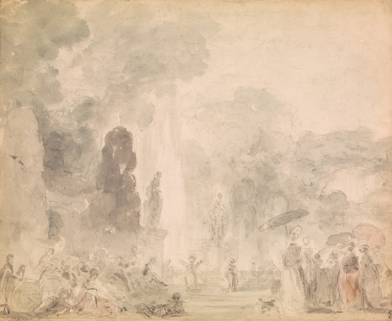 Widok na park, koniec lat 70. XVIII wieku. autorstwa Jean Honore Fragonard