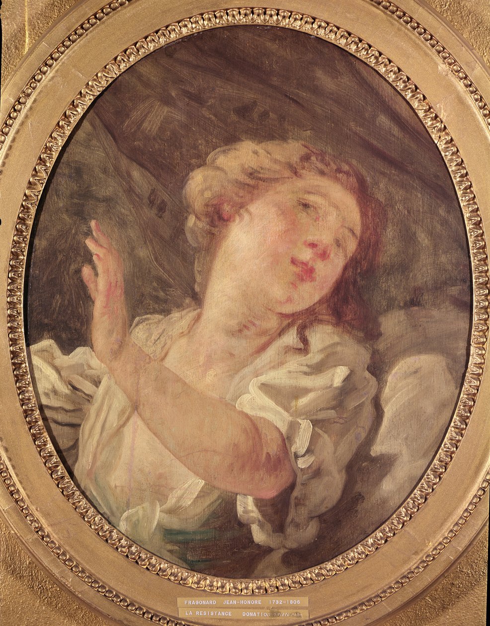 Młoda kobieta odwracająca się lub La Resistance autorstwa Jean Honore Fragonard