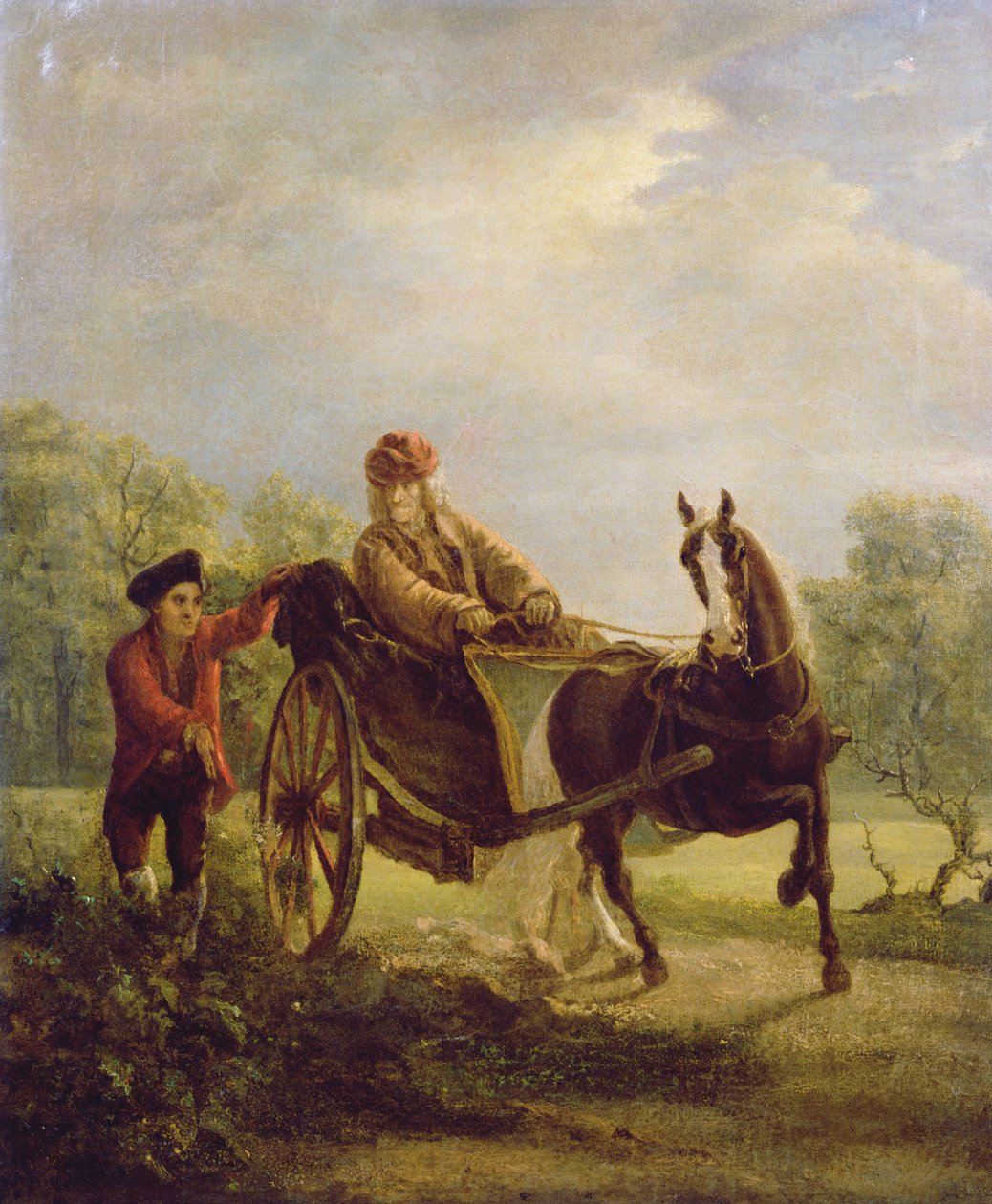 Voltaire (1694-1778) w kabriolecie w Ferney autorstwa Jean Huber